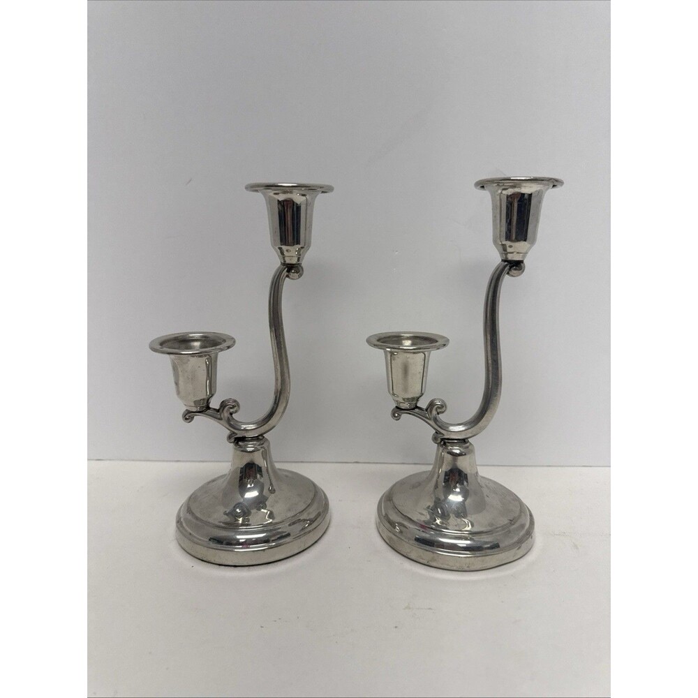 Vintage Candlestick Double Arm Candle Holders x2